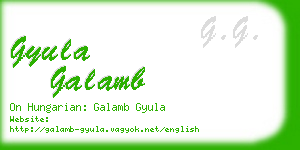 gyula galamb business card
